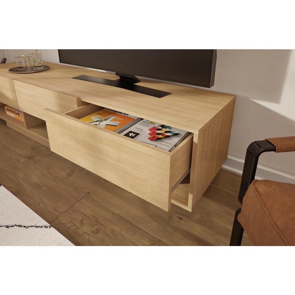 72-Inch Tv Stand With 3-Drawers, Golden Maple. Picture 4