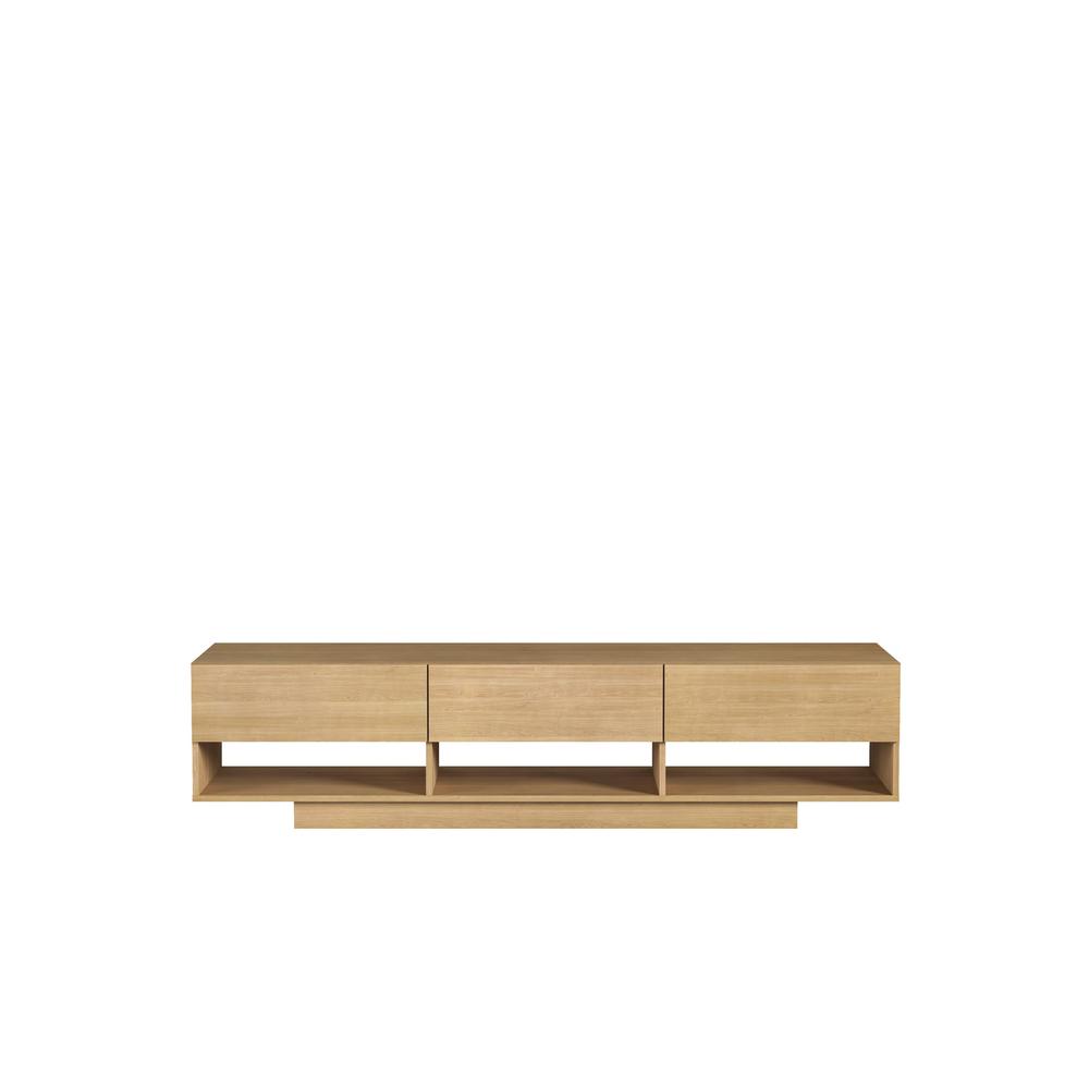 72-Inch Tv Stand With 3-Drawers, Golden Maple. Picture 2