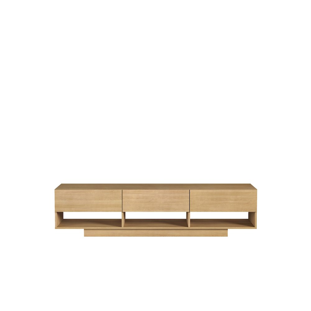 72-Inch Tv Stand With 3-Drawers, Golden Maple. Picture 1