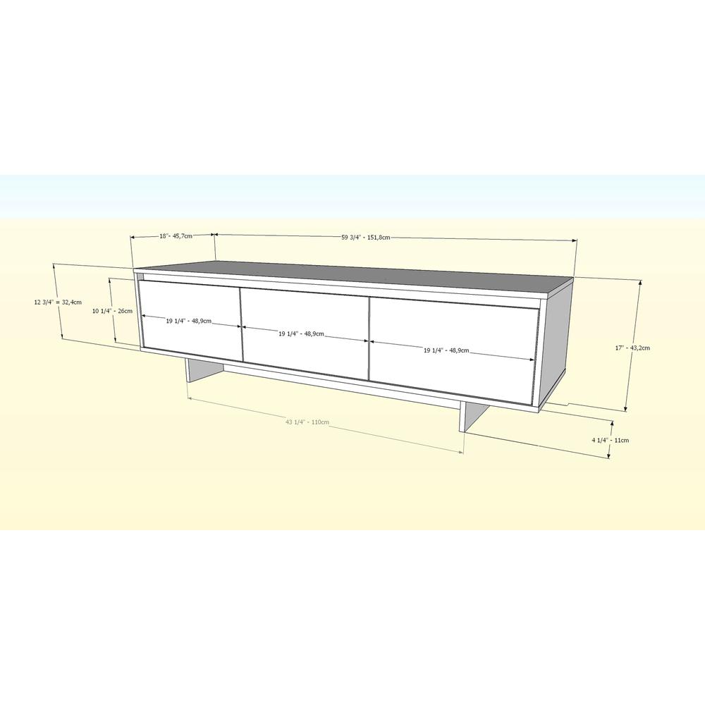 60-Inch Tv Stand With Storage, Natural Maple. Picture 4