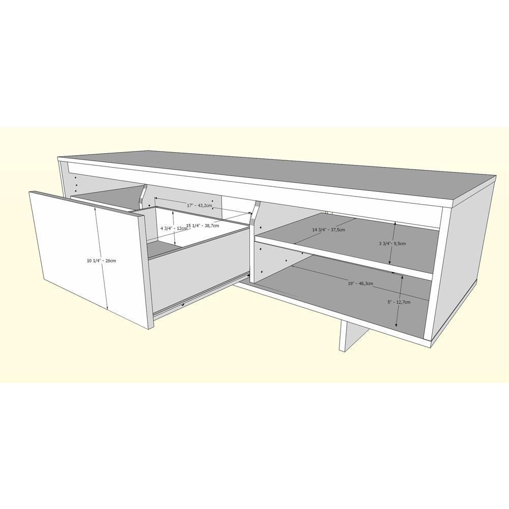 60-Inch Tv Stand With Storage, Natural Maple. Picture 5