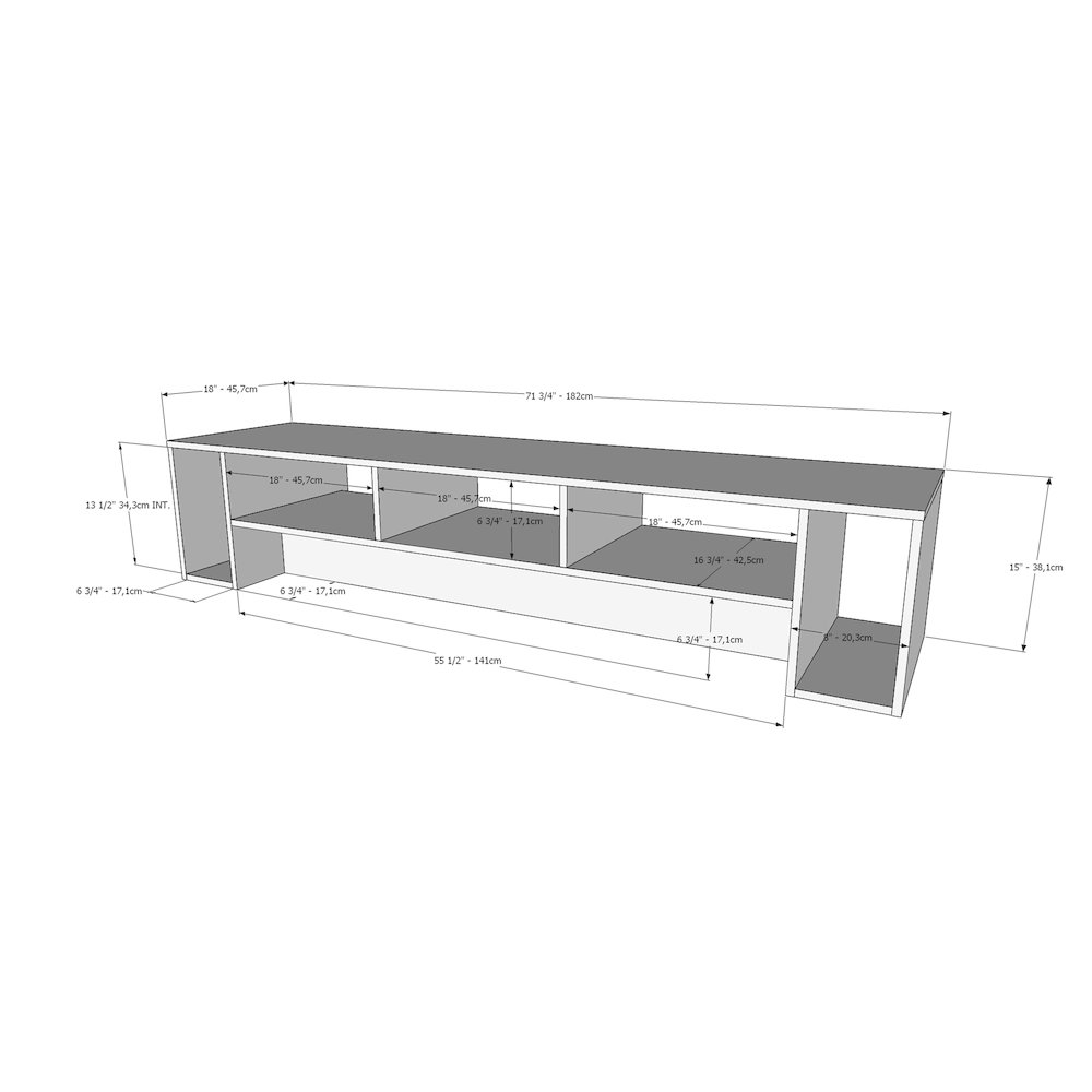 72-Inch Tv Stand In Walnut. Picture 5