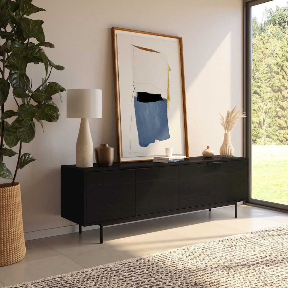Hamilton 70” TV Stand with 4 Storage Cabinets. Picture 8