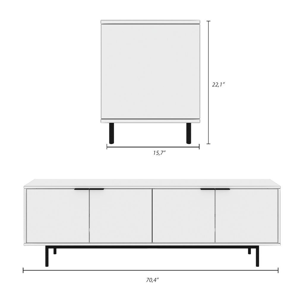 Hamilton 70” TV Stand with 4 Storage Cabinets. Picture 10