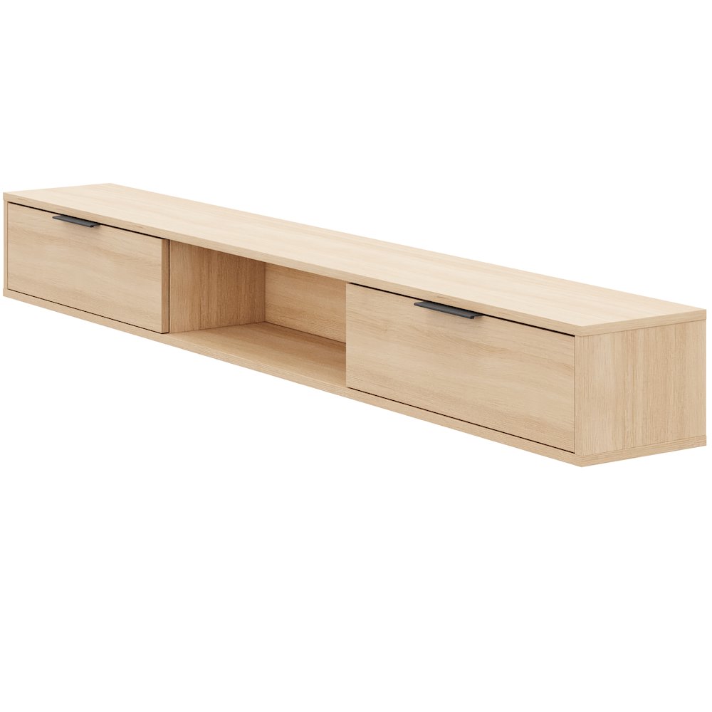 Slim 72” Wall-mounted TV Stand with 2 Storage Cabinets. Picture 1