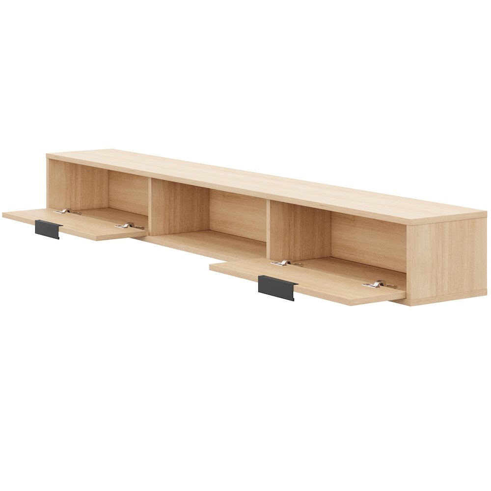 Slim 72” Wall-mounted TV Stand with 2 Storage Cabinets. Picture 2