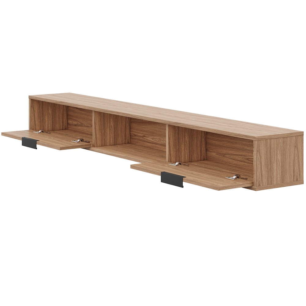 Slim 72” Wall-mounted TV Stand with 2 Storage Cabinets. Picture 3
