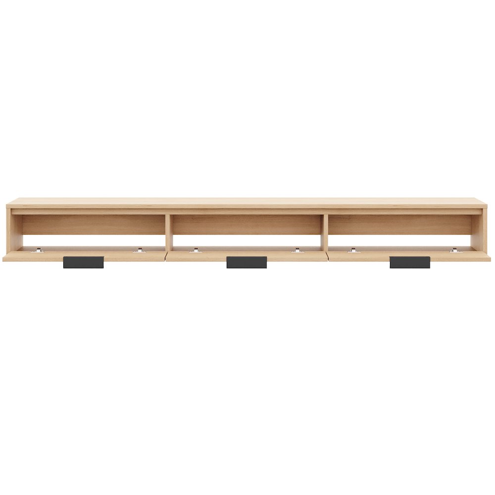 Slim 72” Wall-mounted 3-Door TV Stand with 3 Storage Cabinets. Picture 3