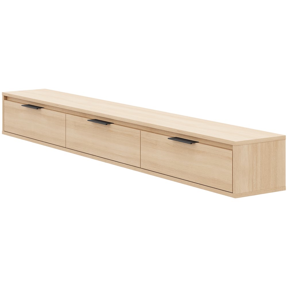 Slim 72” Wall-mounted 3-Door TV Stand with 3 Storage Cabinets. Picture 1