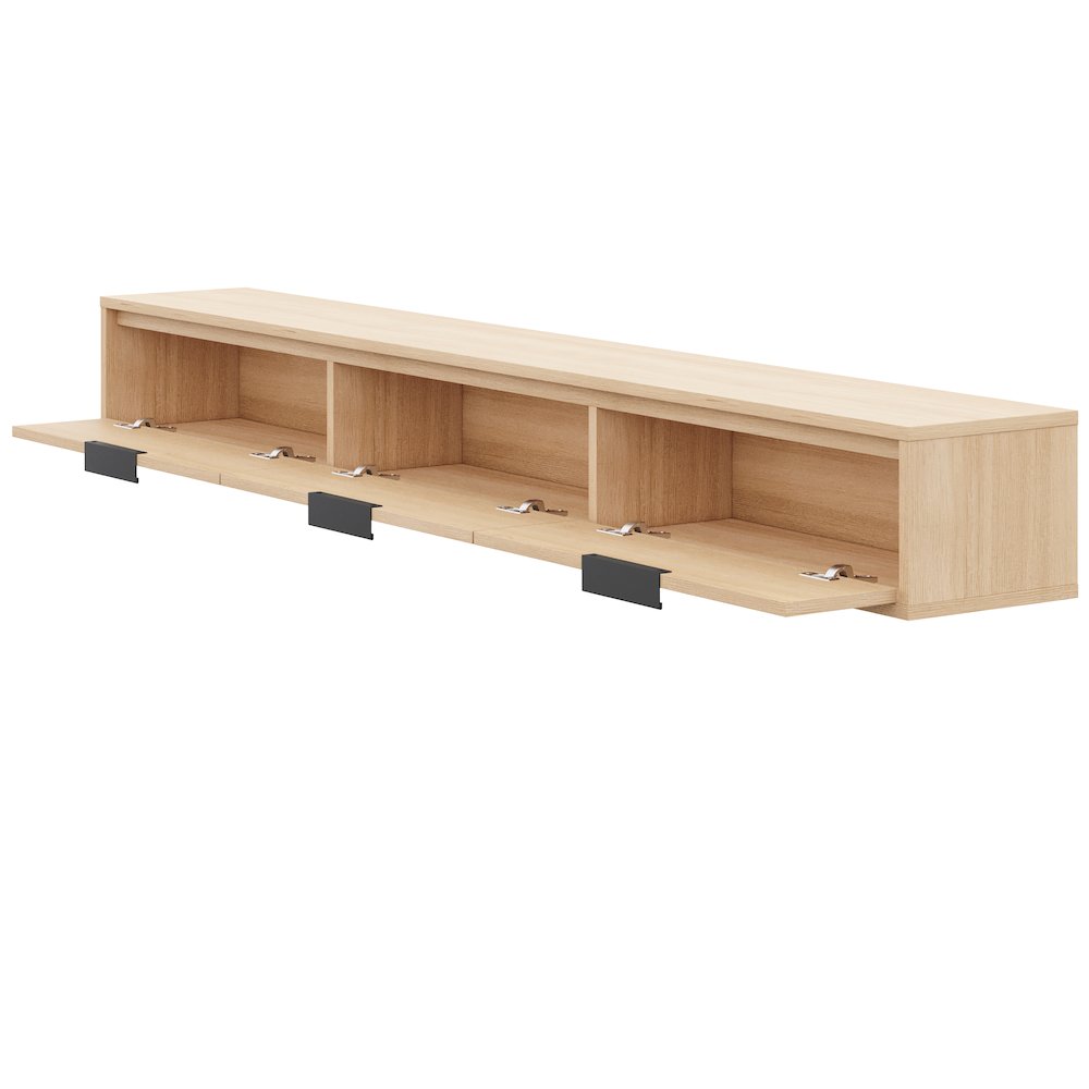 Slim 72” Wall-mounted 3-Door TV Stand with 3 Storage Cabinets. Picture 4