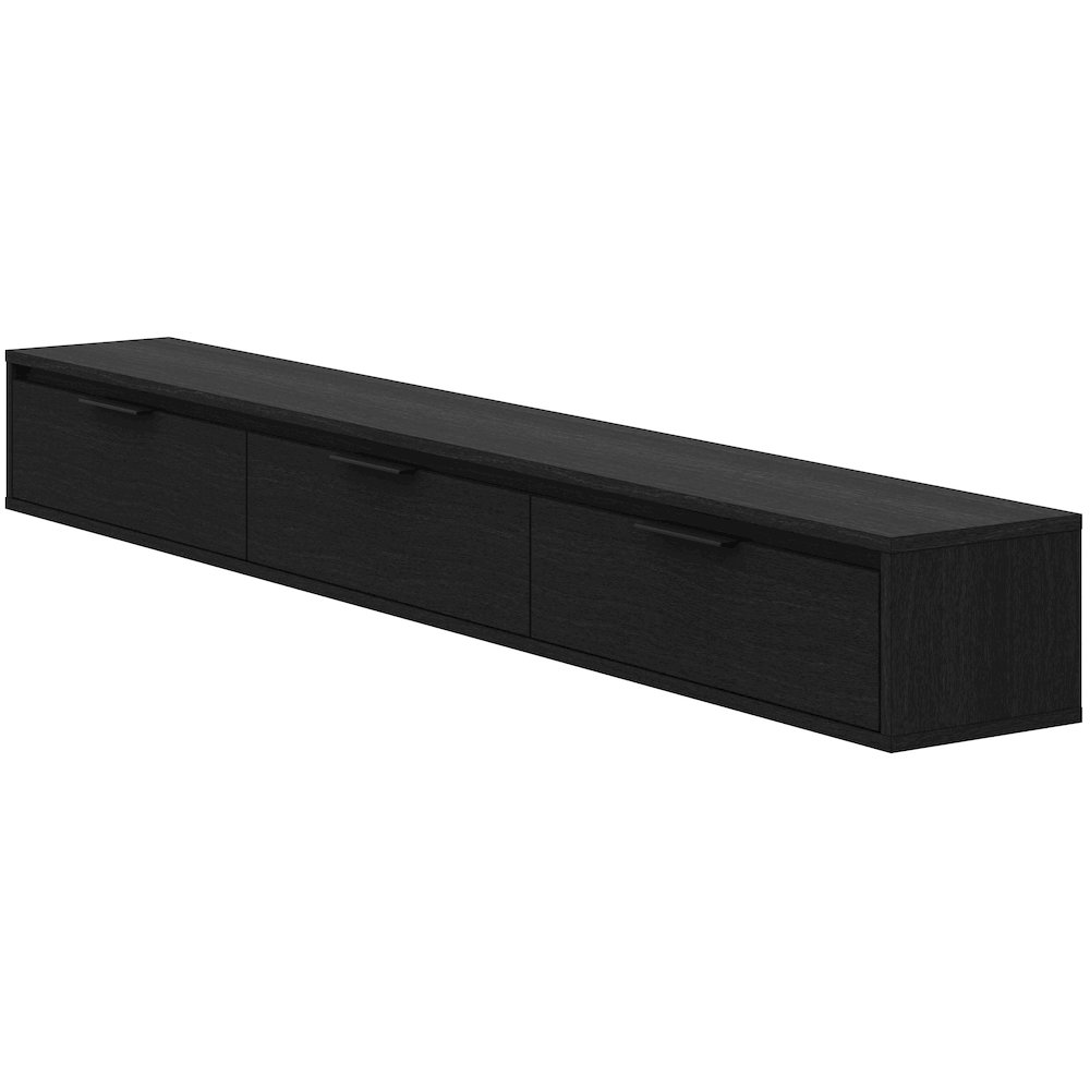 Slim 72” Wall-mounted 3-Door TV Stand with 3 Storage Cabinets. Picture 1