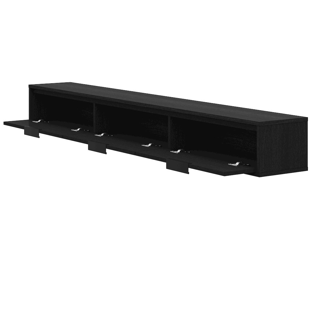 Slim 72” Wall-mounted 3-Door TV Stand with 3 Storage Cabinets. Picture 2