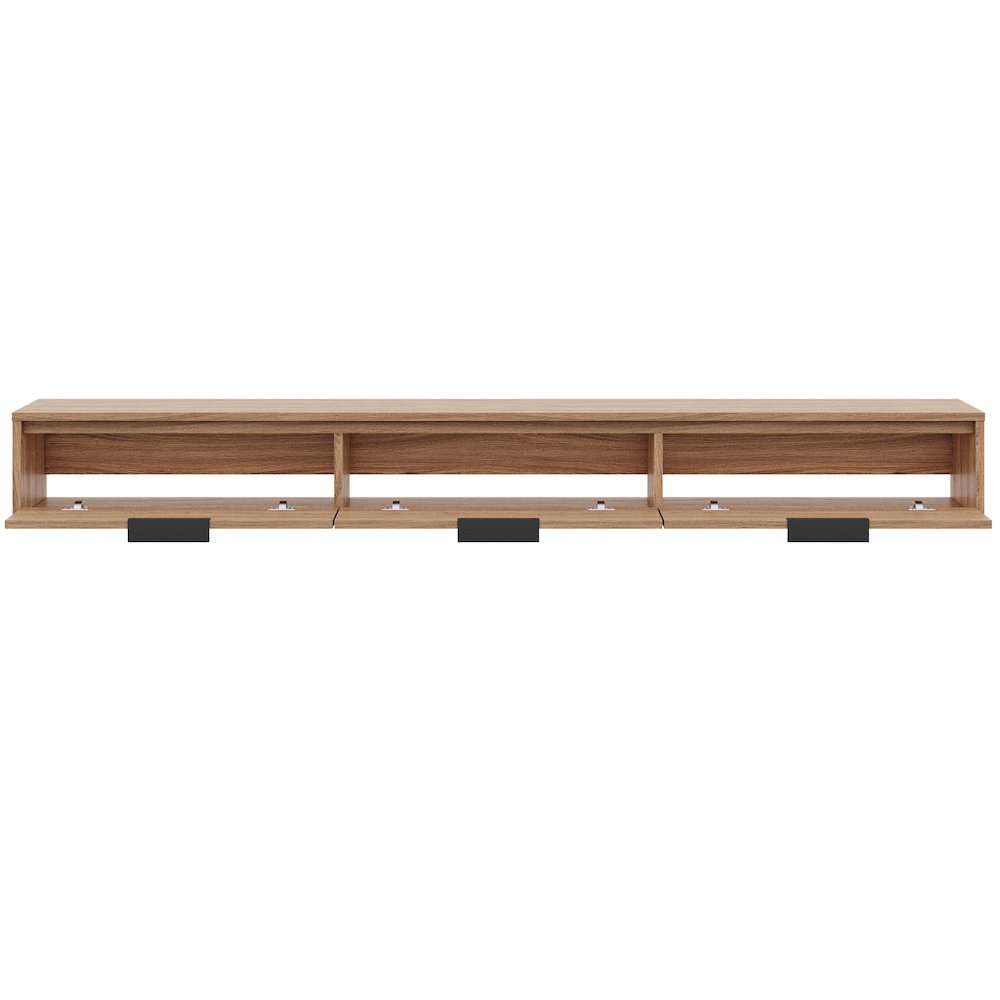 Slim 72” Wall-mounted 3-Door TV Stand with 3 Storage Cabinets. Picture 3