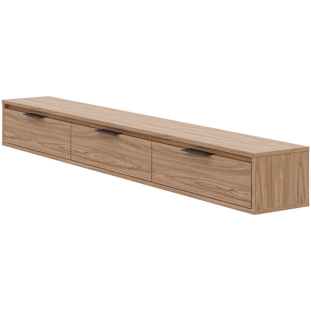 Slim 72” Wall-mounted 3-Door TV Stand with 3 Storage Cabinets. Picture 1
