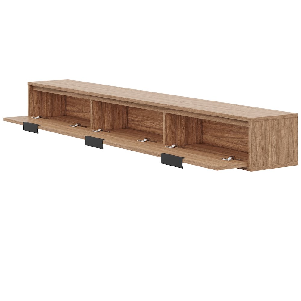 Slim 72” Wall-mounted 3-Door TV Stand with 3 Storage Cabinets. Picture 2