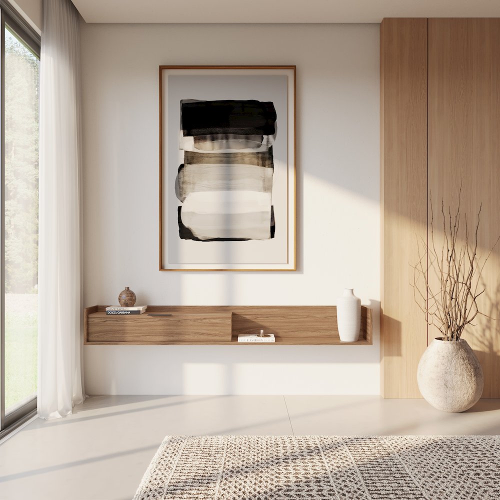 Slim 72” Wall-mounted TV Stand with Storage Cabinet. Picture 6