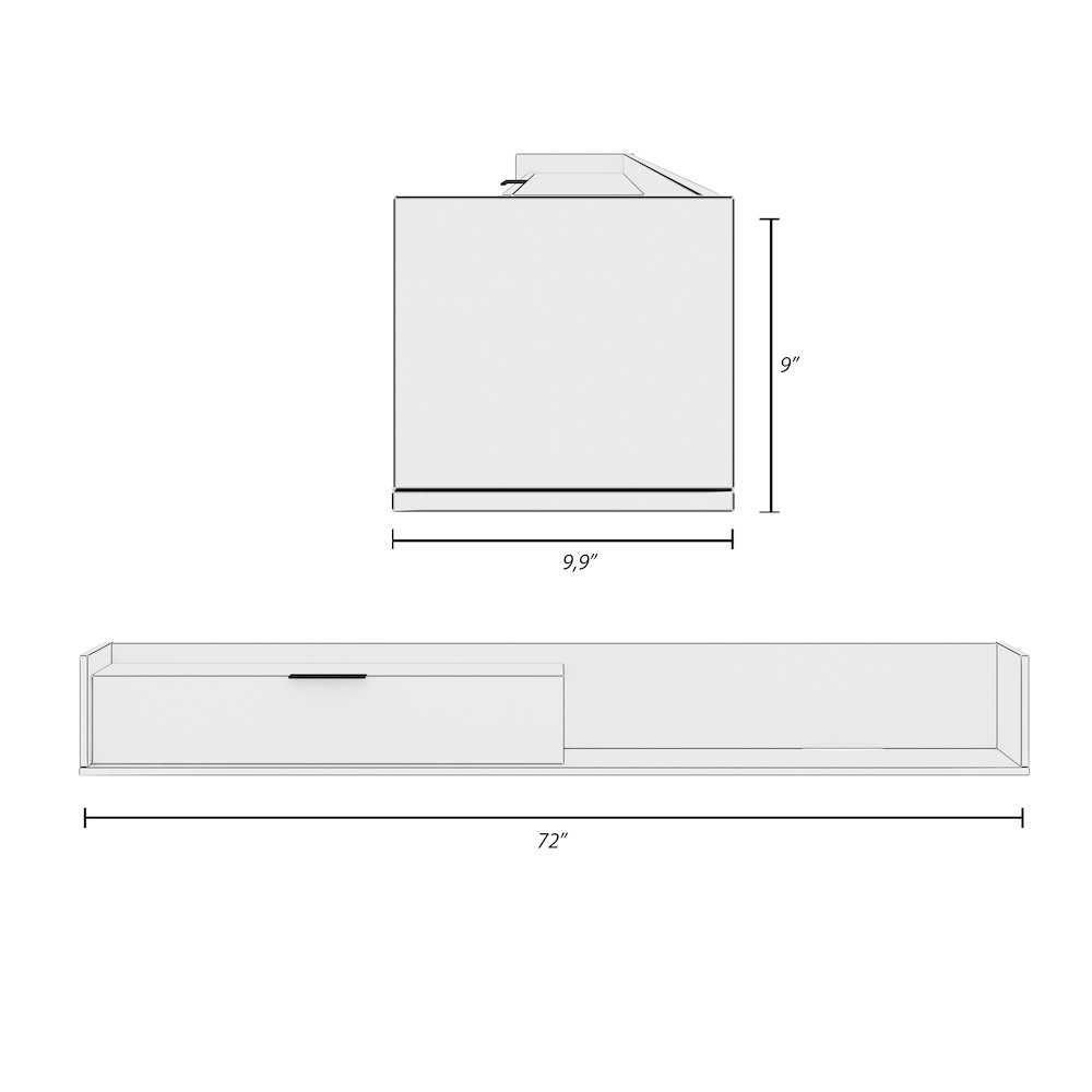 Slim 72” Wall-mounted TV Stand with Storage Cabinet. Picture 10