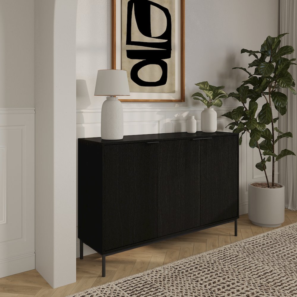 Connor 3-Door Buffet Black. Picture 3