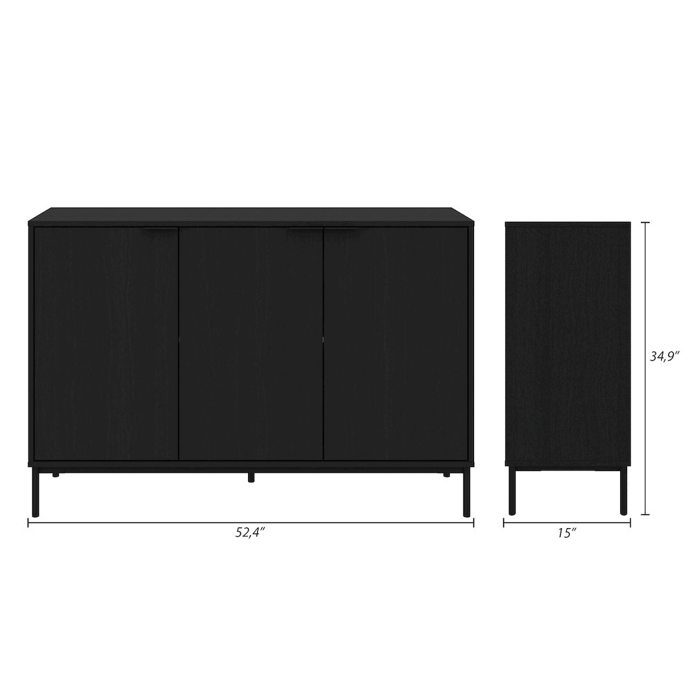Connor 3-Door Buffet Black. Picture 5