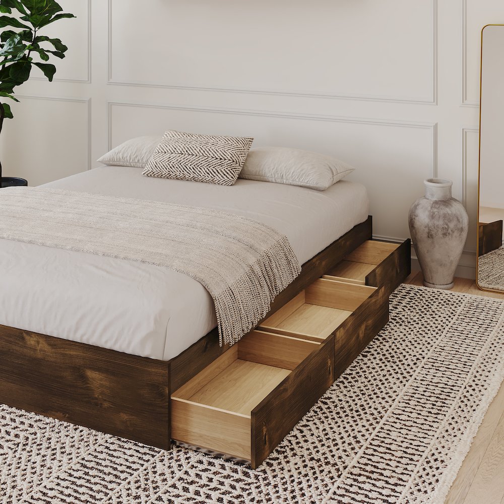 3-Drawer Storage Bed Frame, Full|Truffle. Picture 6