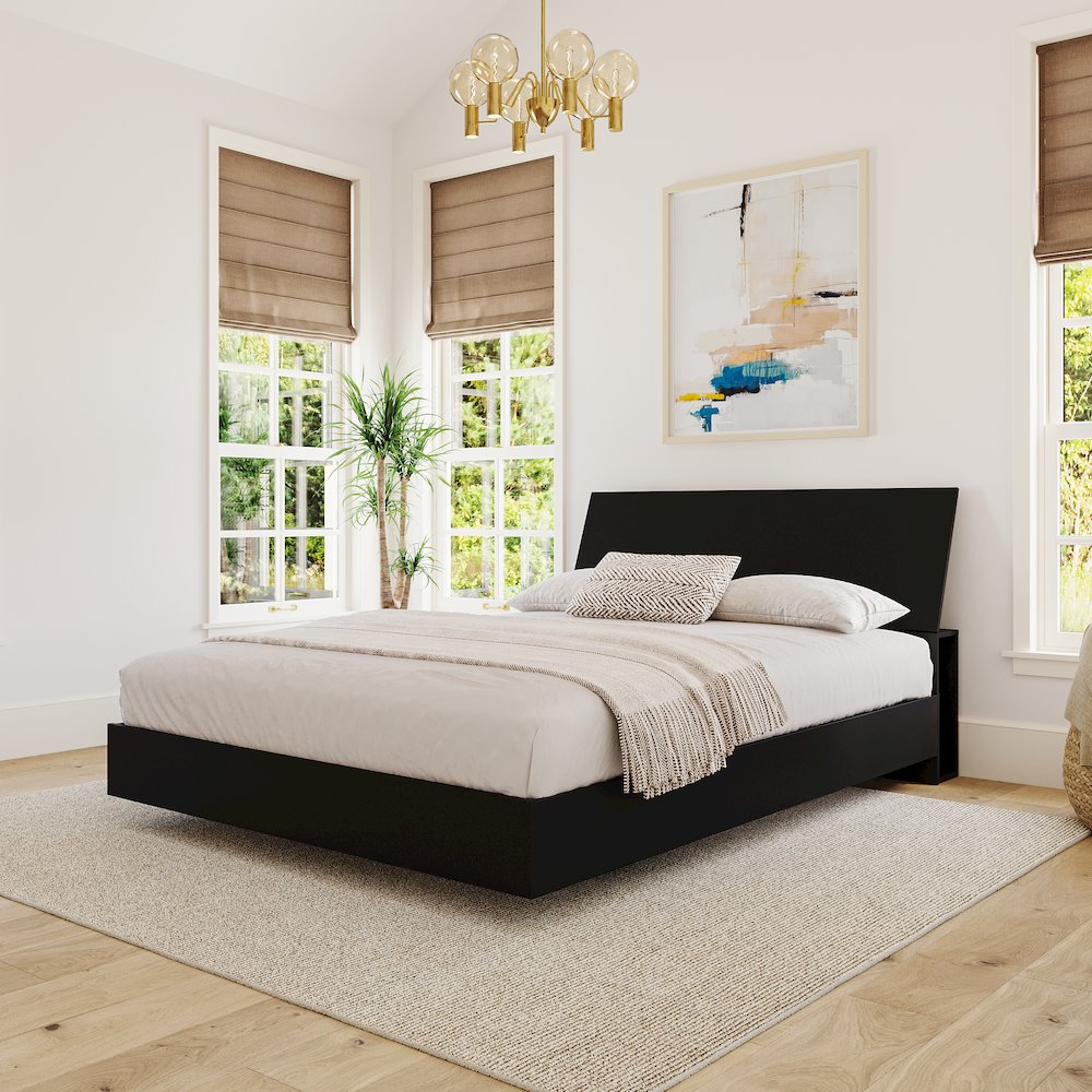 2-Piece Bedset With Bed Frame And Headboard, Queen|Black. Picture 3