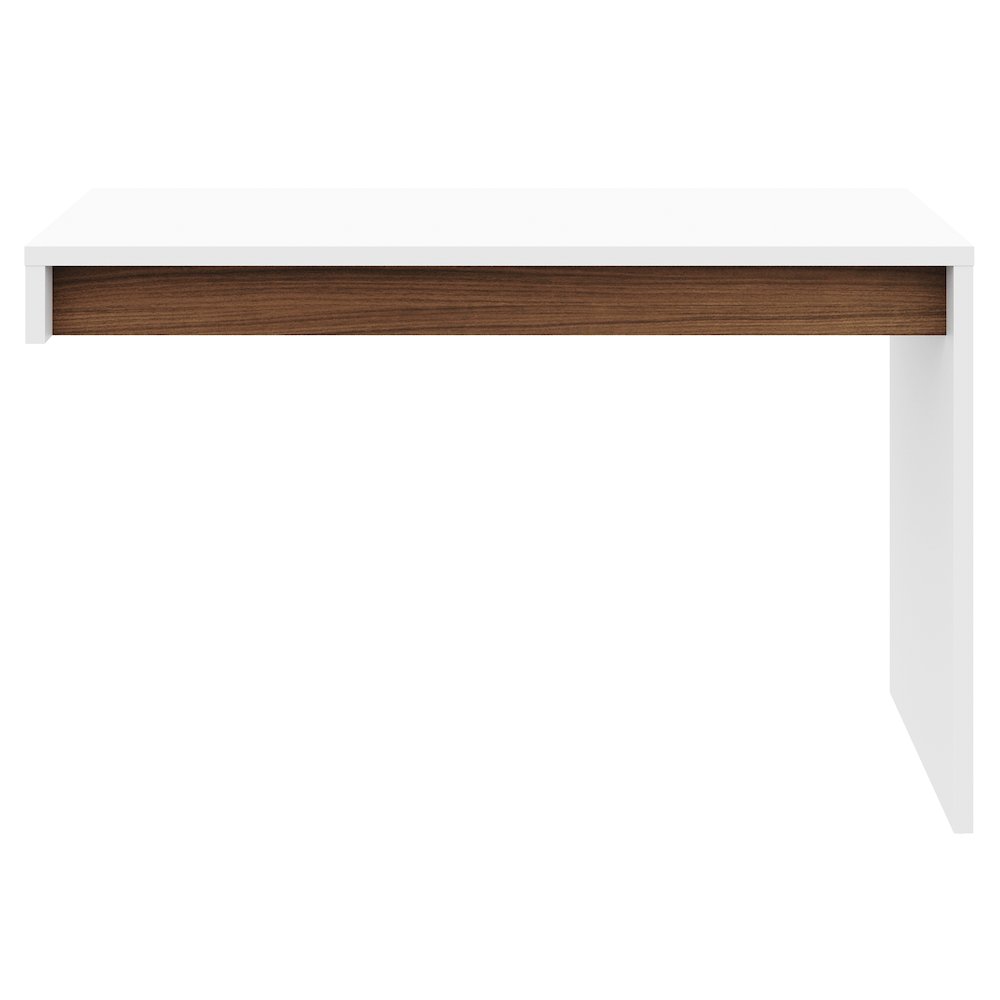 Reversible Desk Panel For Home Office, White & Walnut. Picture 2