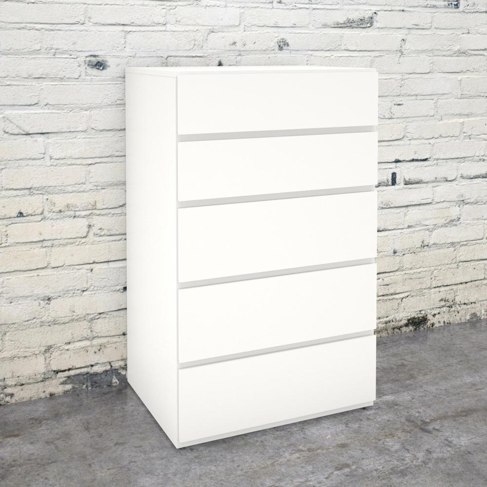 5-Drawer Dresser Chest, White. Picture 3