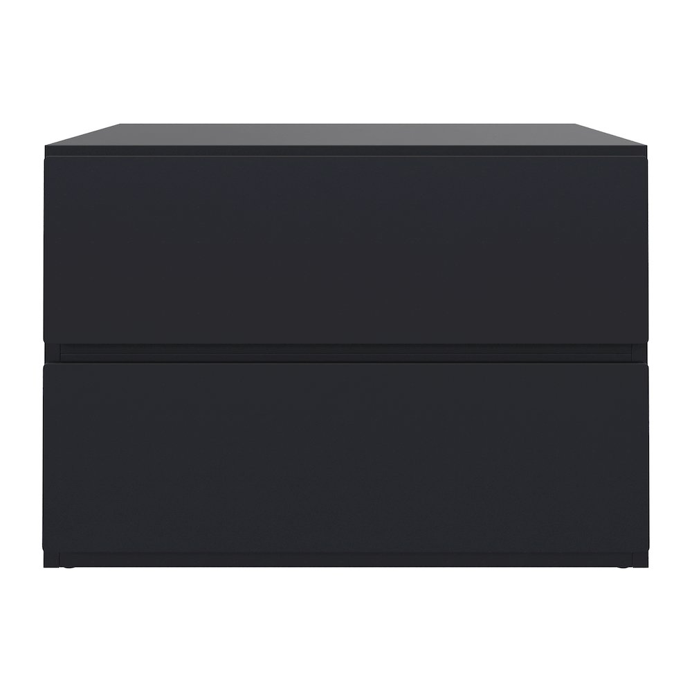 Nightstand With 1-Drawer And Folding Door In Black. Picture 1