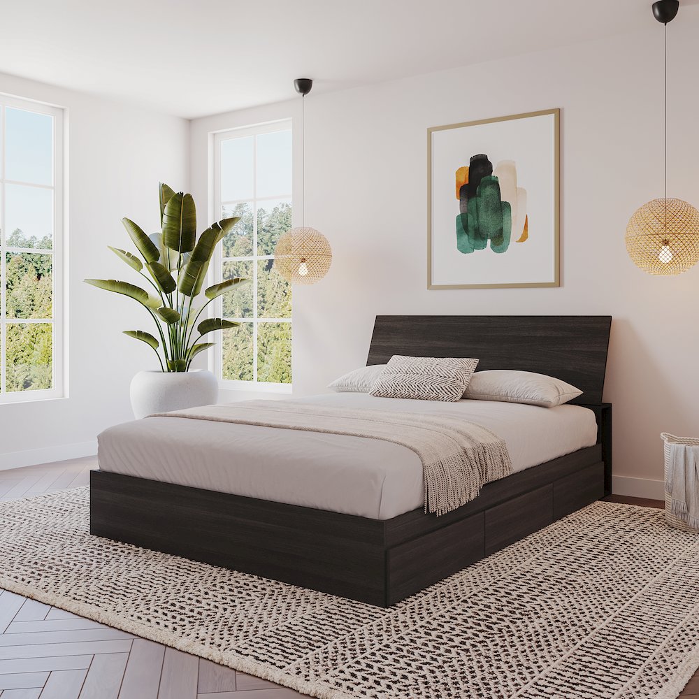 Storage Headboard, Full|Ebony. Picture 5