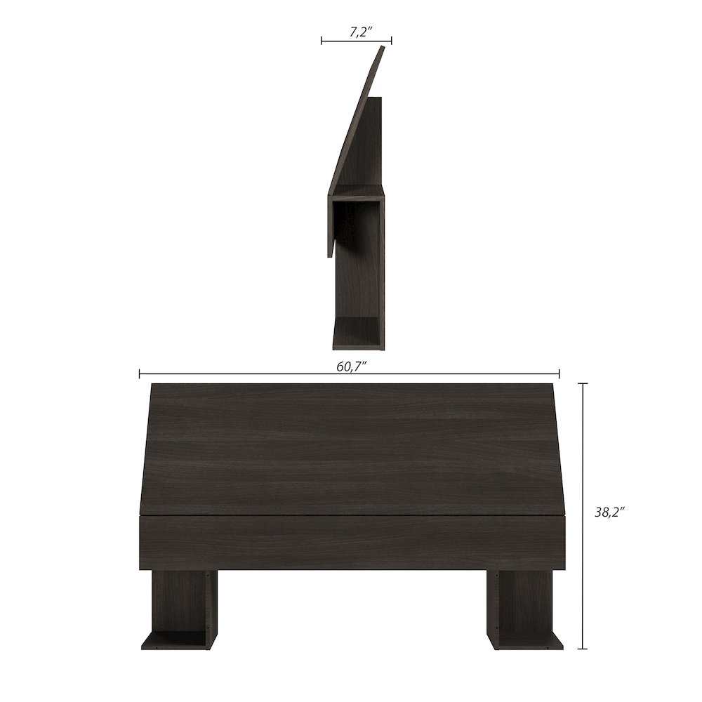 Storage Headboard, Queen|Ebony. Picture 6