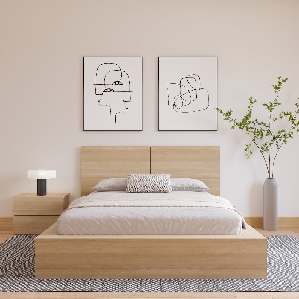 James Headboard In Natural Blonde Oak. Picture 5