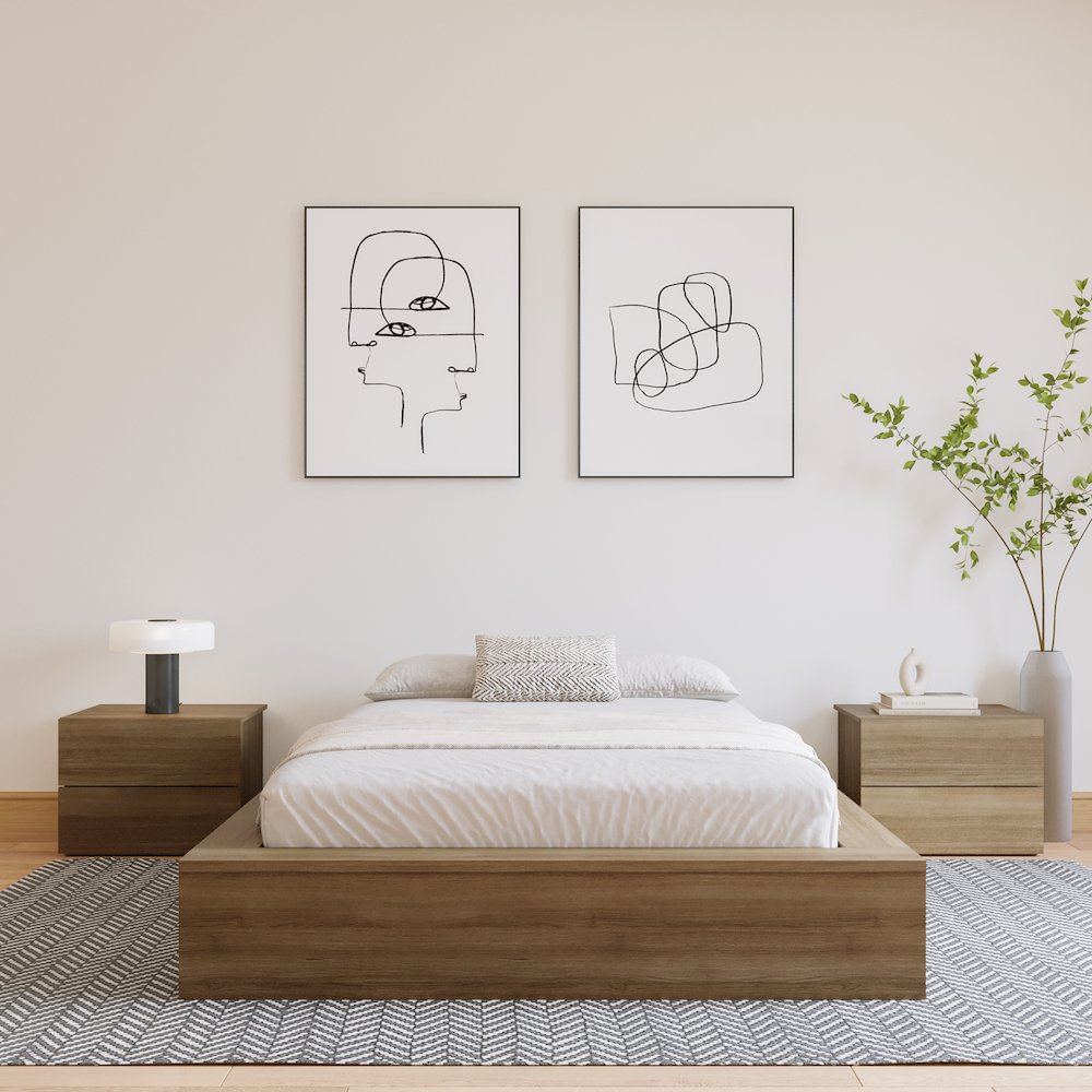 James Platform Bed In Brown Oak. Picture 5