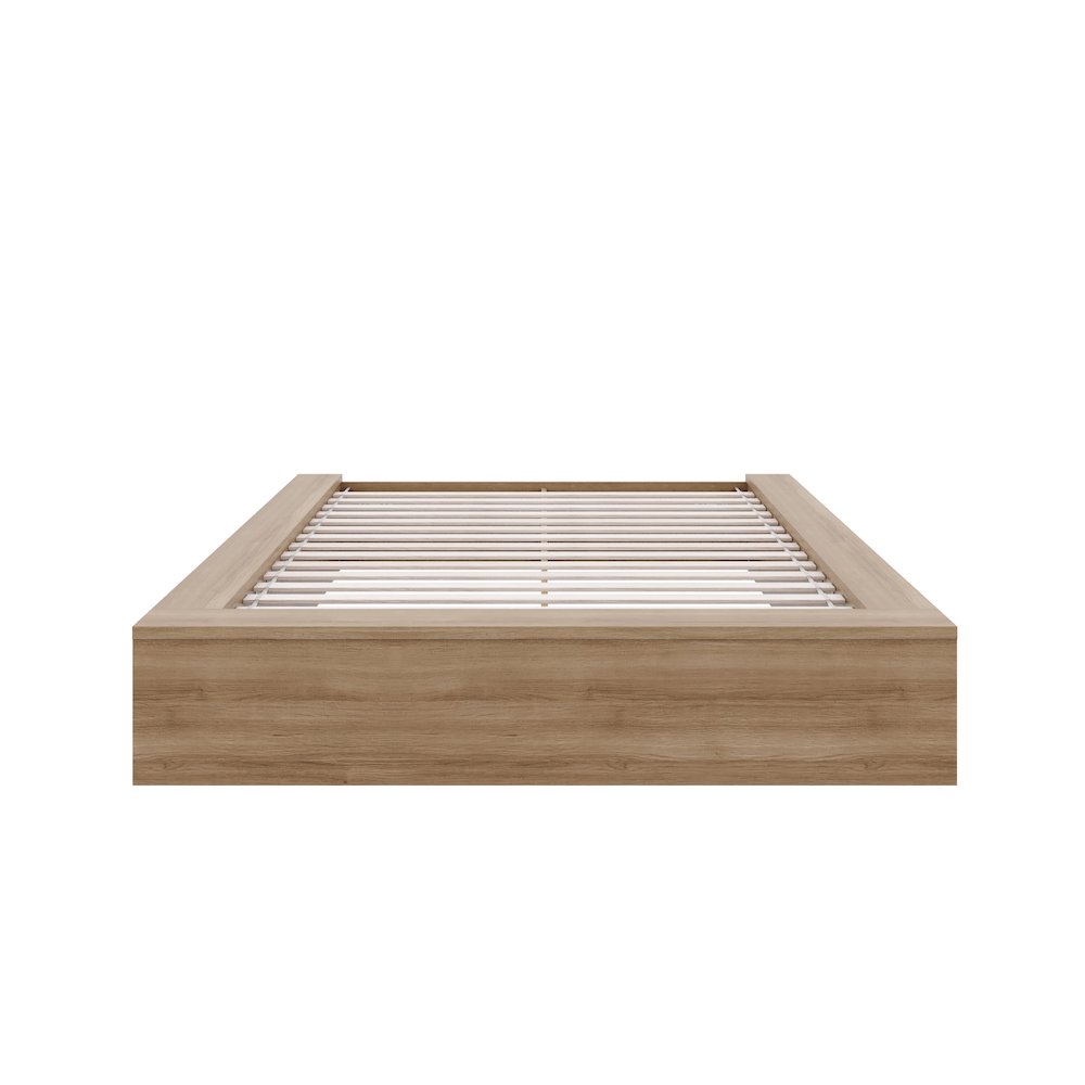 James Platform Bed In Brown Oak. Picture 2