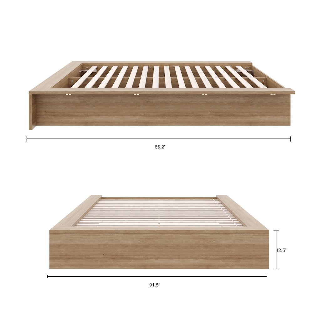 James Platform Bed In Brown Oak. Picture 7