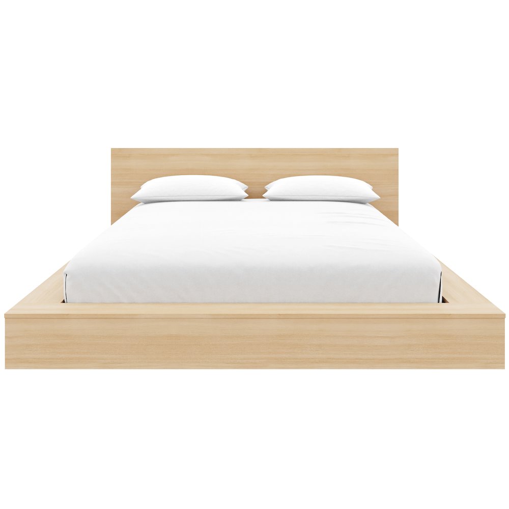 Kanso Low Platform Bed Set in Natural Blonde Oak. Picture 2