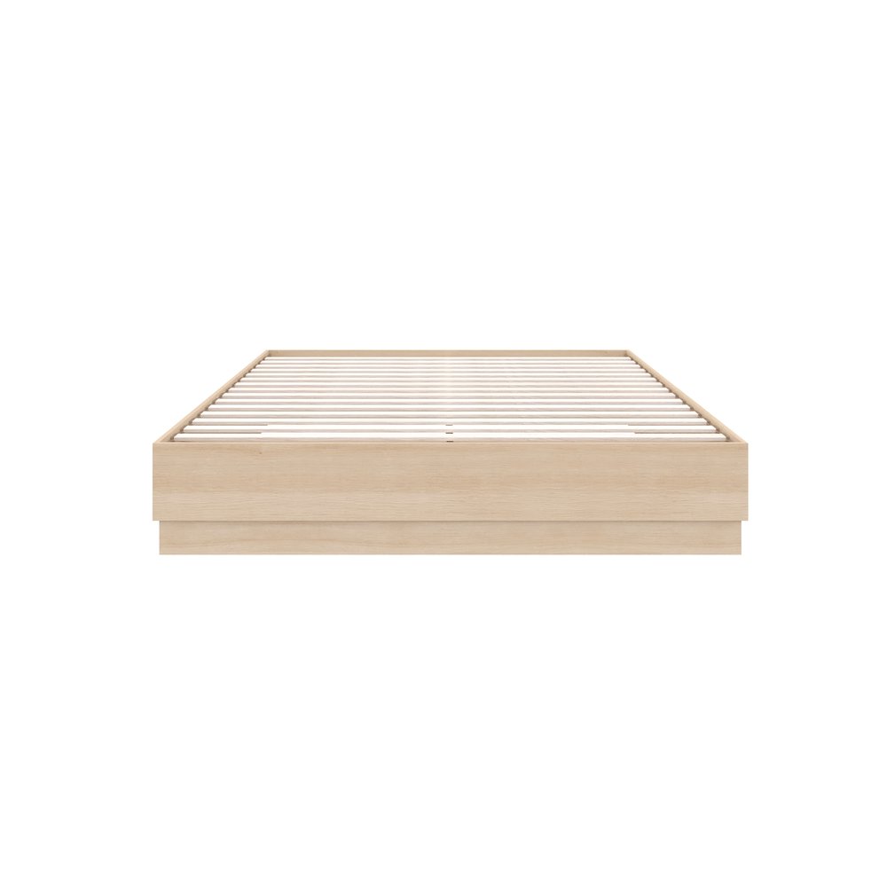 Milano Platform Bed Frame In Natural Blonde Oak. Picture 3