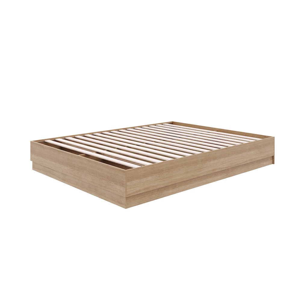 Milano Platform Bed Frame In Brown Oak. Picture 3