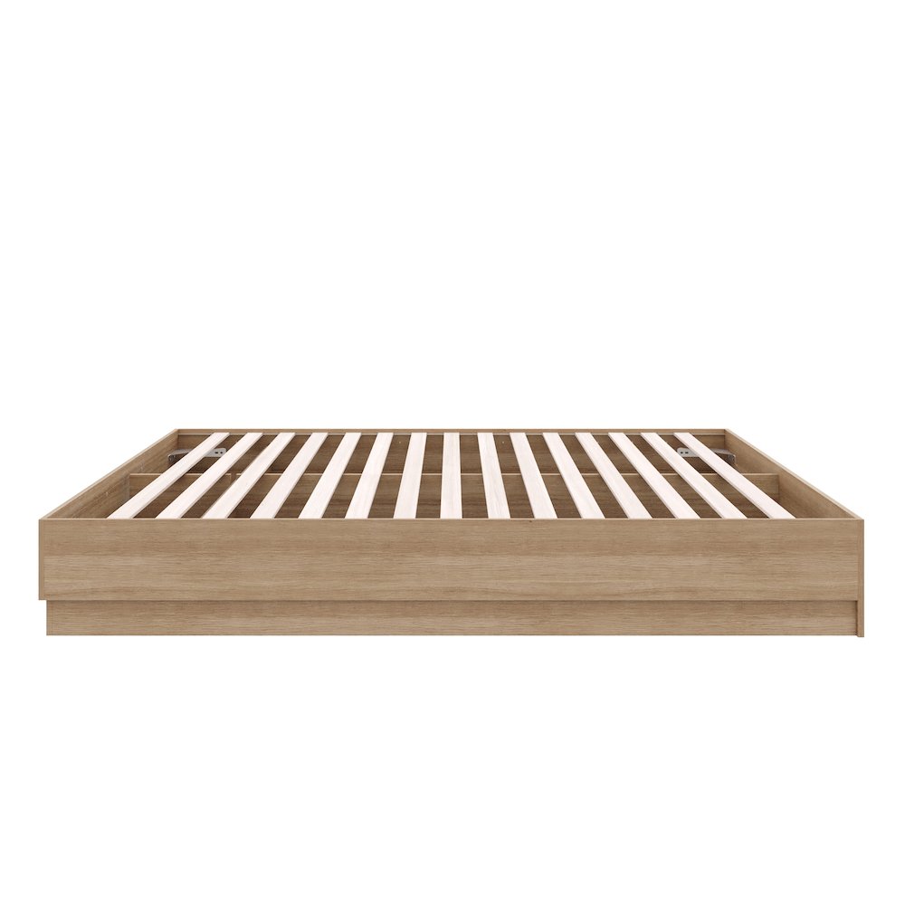 Milano Platform Bed Frame In Brown Oak. Picture 2
