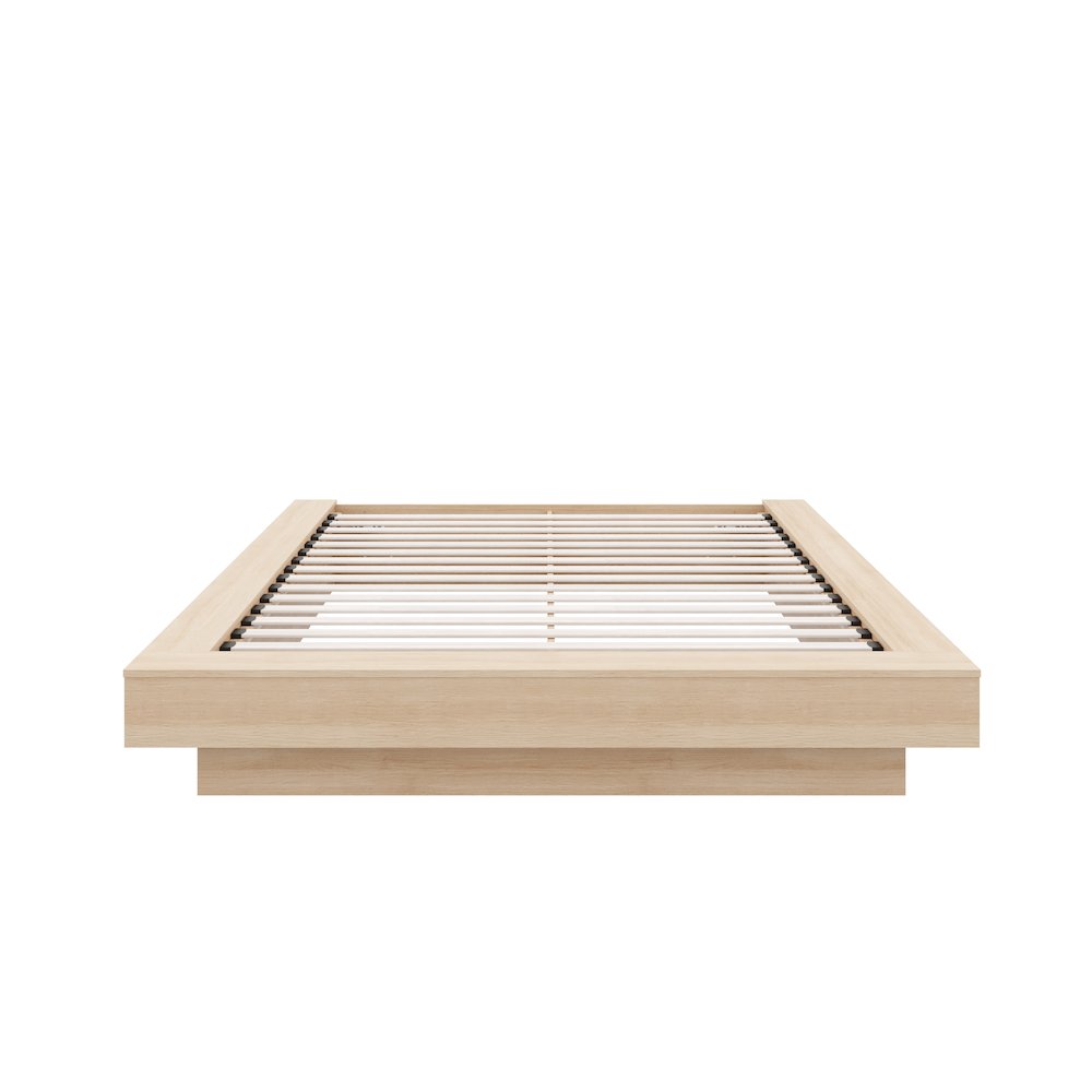 Marconi Platform Bed Frame In Natural Blonde Oak. Picture 1