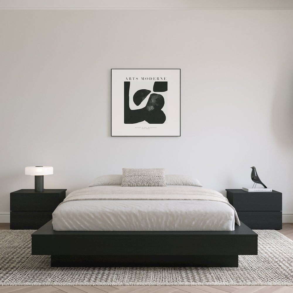 Marconi Platform Bed Frame In Black Karisma. Picture 6