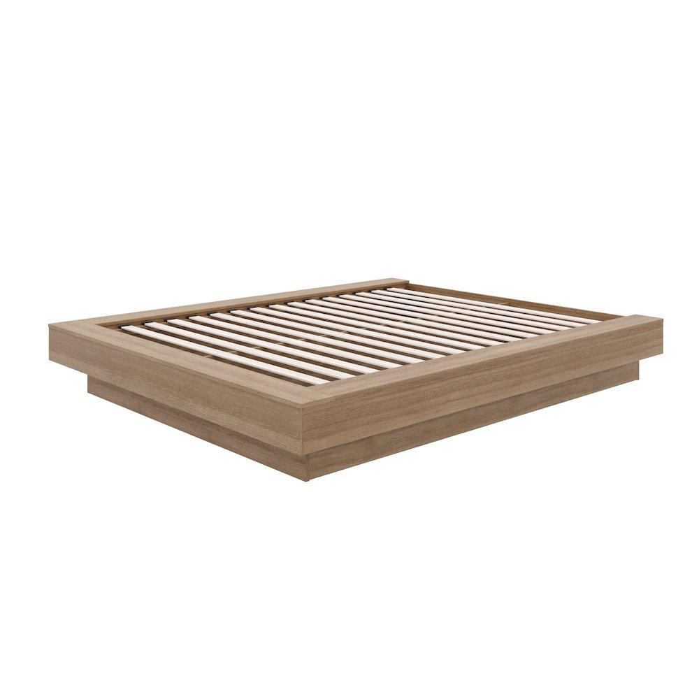 Marconi Platform Bed Frame In Brown Oak. Picture 3