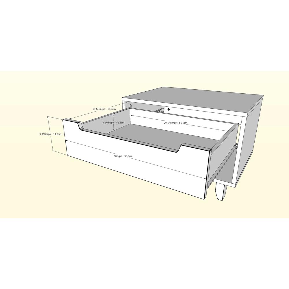 Nightstand 1-Drawer And Folding Door, White. Picture 6