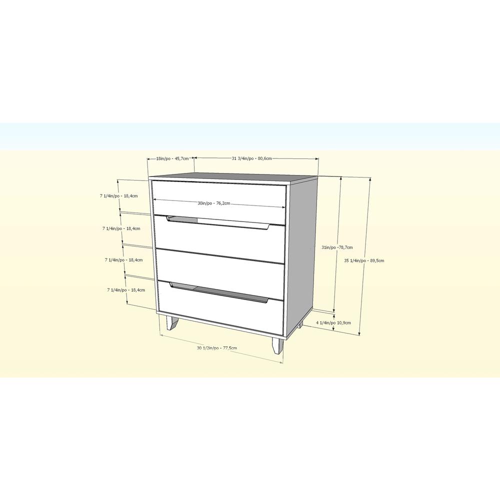4-Drawer Dresser Chest, Black & Truffle. Picture 4