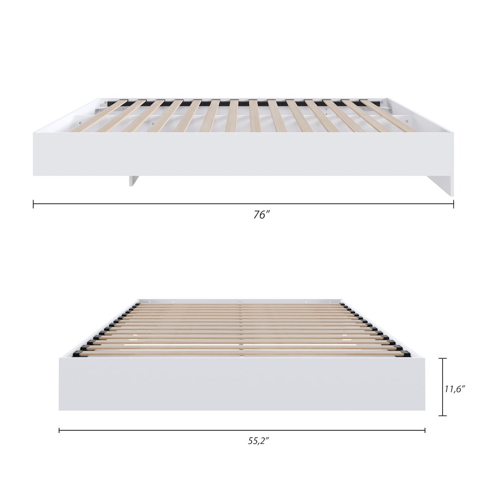 Platform Bed Frame, Full|White. Picture 7