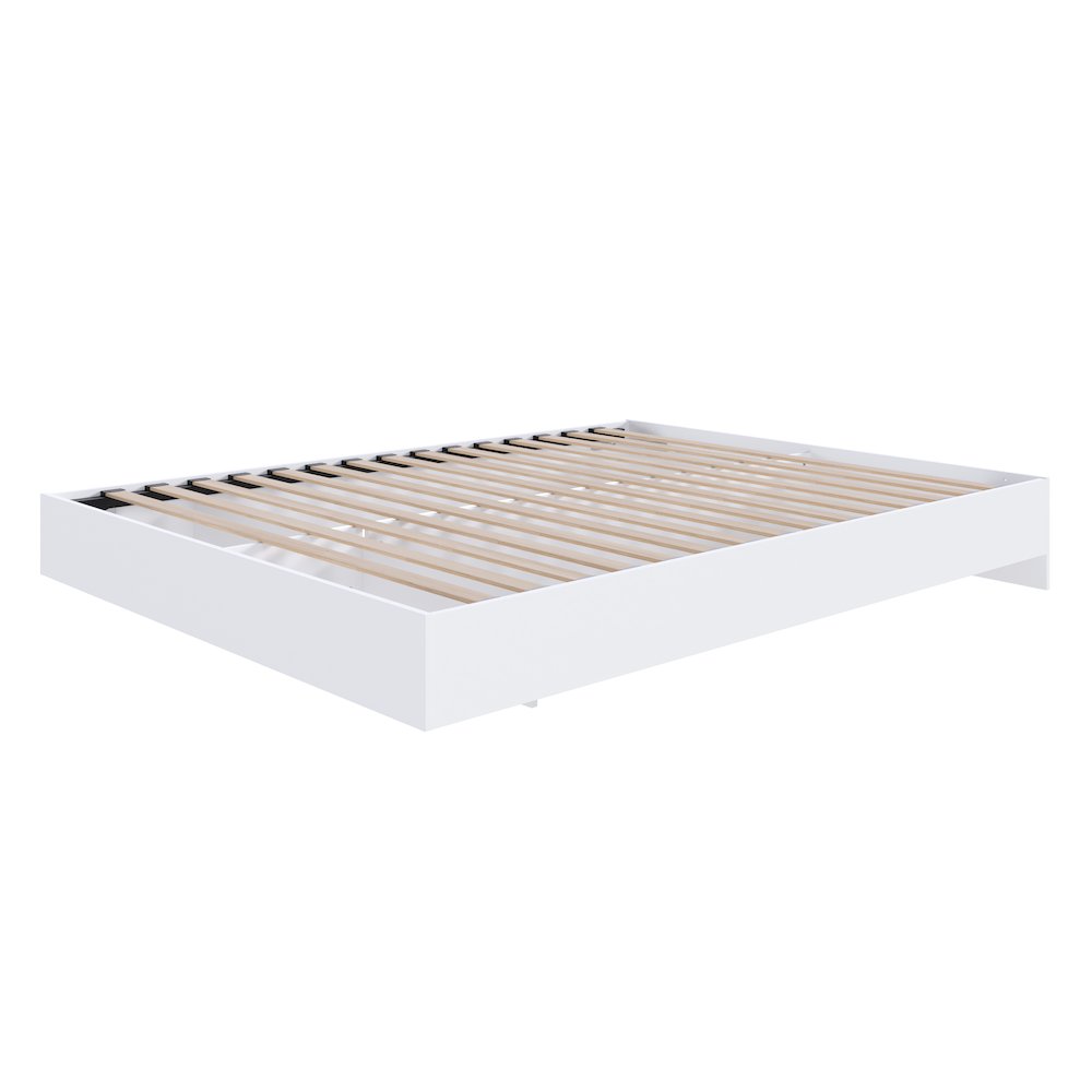 Platform Bed Frame, Full|White. Picture 1