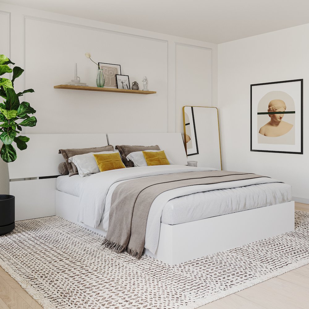 Panoramic Headboard, Queen|White. Picture 4