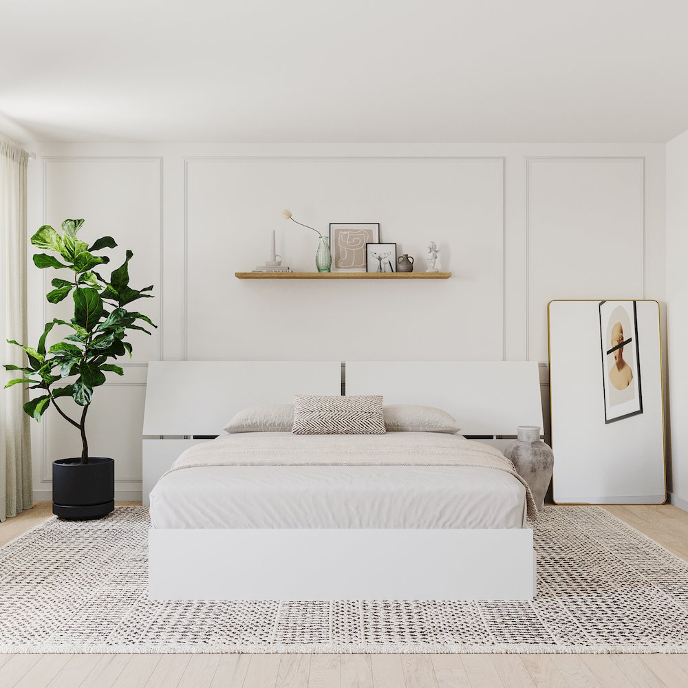 Panoramic Headboard, Queen|White. Picture 3