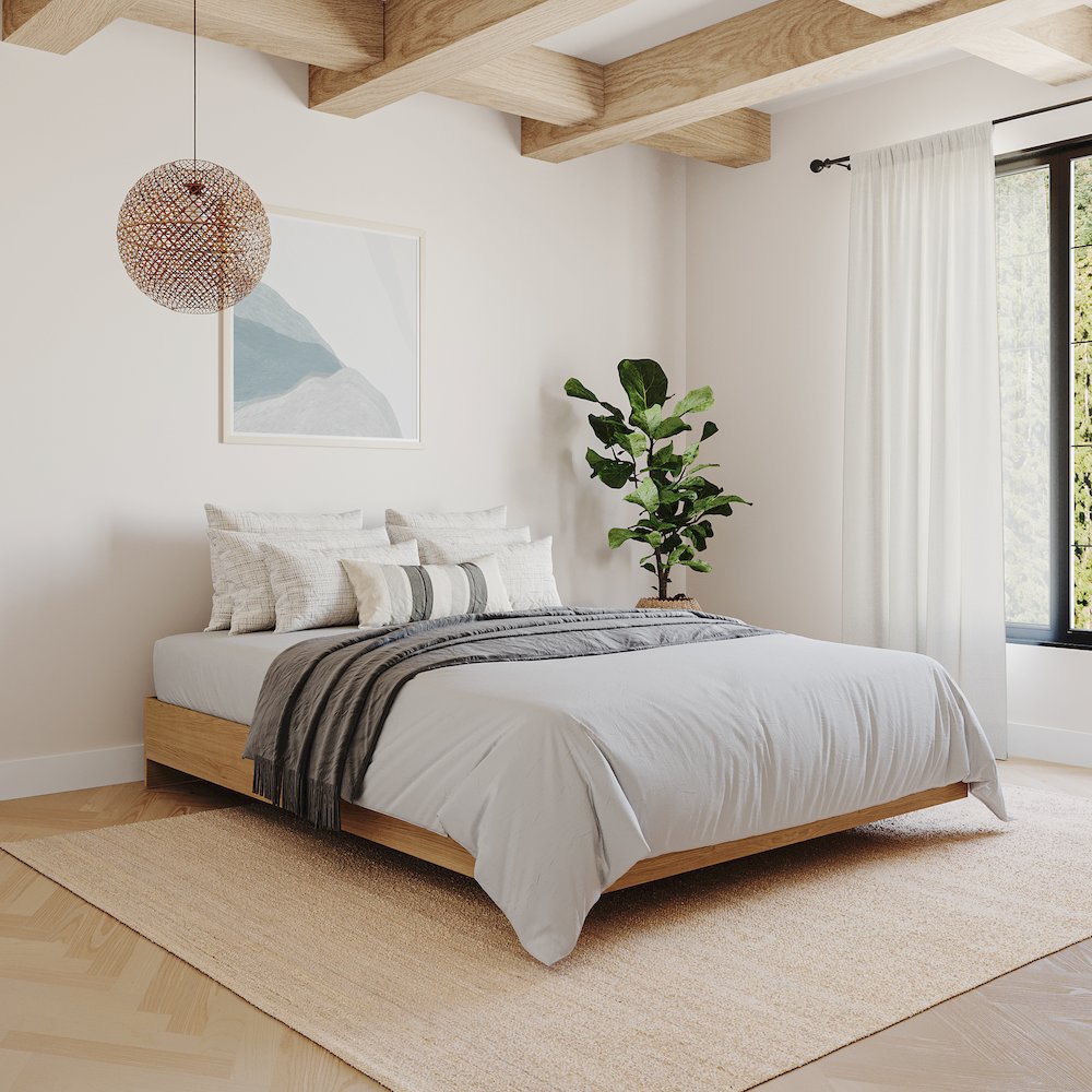 Platform Bed Frame In Queen|Natural Maple. Picture 6