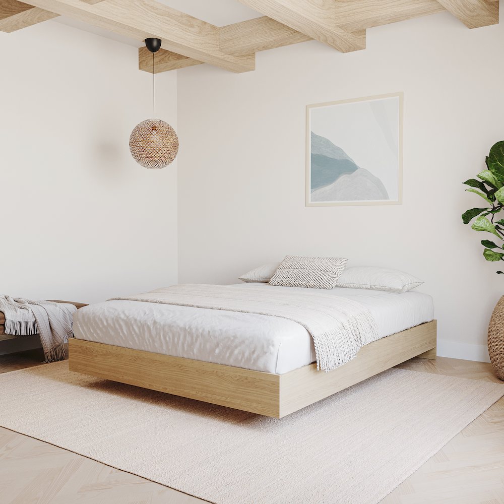 Platform Bed Frame In Queen|Natural Maple. Picture 5