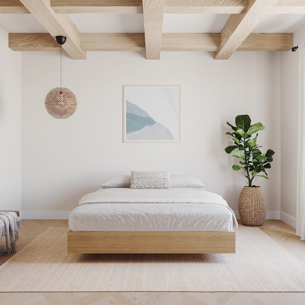 Platform Bed Frame In Queen|Natural Maple. Picture 4